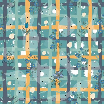 Floral Seamless Pattern. Hand Drawn. Vector Illustration.