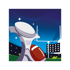 Canvas Print - American football sports award in football stadium