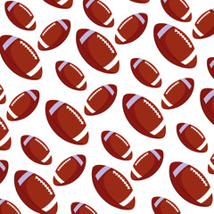 Canvas Print - pattern of american football ball on white background