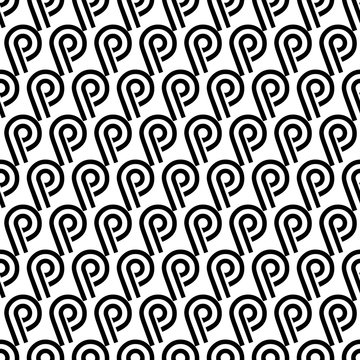Seamless texture with black letter p