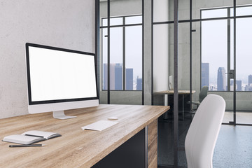 Poster - White computer display