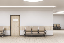 Waiting Room In Medical Office Interior With Chairs