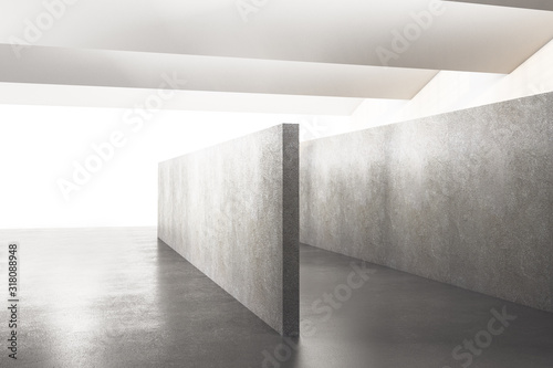 Modern concrete exhibition hall