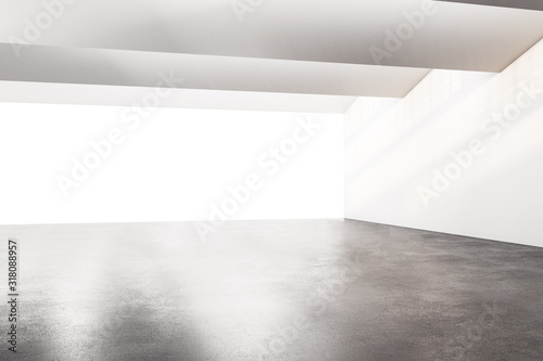 Minimalistic concrete exhibition hall