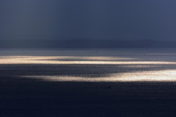 Poster - Background material of natural scene / Sunrise shine reflected on the sea surface.