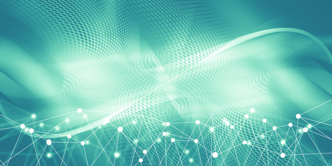Light Turquoise pattern with white line motion backdrop wallpaper. Clean green-blue geometric background.