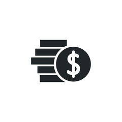 Poster - Coin icon template color editable. Coin symbol vector sign isolated on white background illustration for graphic and web design.