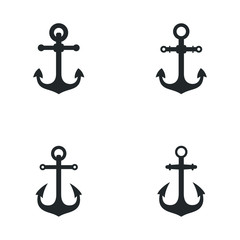 Leinwandbilder - Anchor icon template color editable. boat pirate helm Nautical maritime symbol vector sign isolated on white background illustration for graphic and web design.