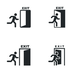 Aufkleber - exit icon template color editable. exit symbol vector sign isolated on white background illustration for graphic and web design.