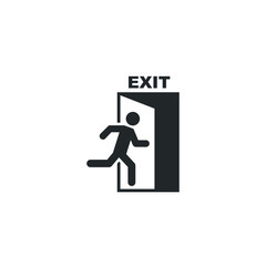 Aufkleber - exit icon template color editable. exit symbol vector sign isolated on white background illustration for graphic and web design.