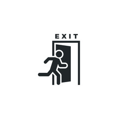 Aufkleber - exit icon template color editable. exit symbol vector sign isolated on white background illustration for graphic and web design.