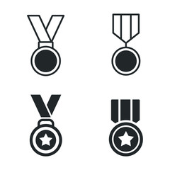 Leinwandbilder - guarantee or medal icon template color editable. medal symbol vector sign isolated on white background illustration for graphic and web design.