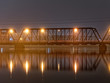 Bridge over water downtown Grand Rapids Michigan, symmetrical
