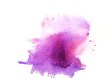 Purple Watercolor Background. Art Hand Paint