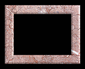 frame marble vintage isolated on black background