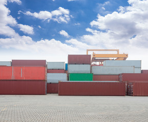 Stack of Cargo Containers at the docks