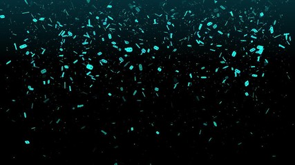 Fototapete - Digital Number Technology 4K Motion Computing Falling To The Ground Concept Motion Background. 3D Graphic Binary Encoding Decimal Statistics Algorithm Floating Matrix Display.