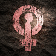 Wall Mural - Female sign icon. Silhouette of woman head