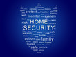 Home security concept. Cloud of security tags.