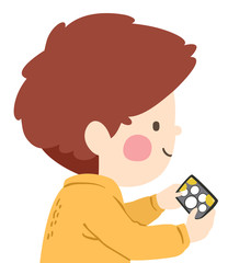 Sticker - Kid Boy Drum Mobile Phone Illustration