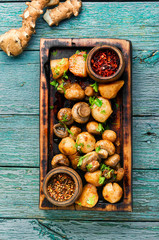 Canvas Print - Delicious baked Jerusalem artichoke