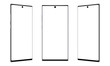 © Evgeniy Zimin - Modern frameless smartphones mockups isolated on white background. Vector illustration