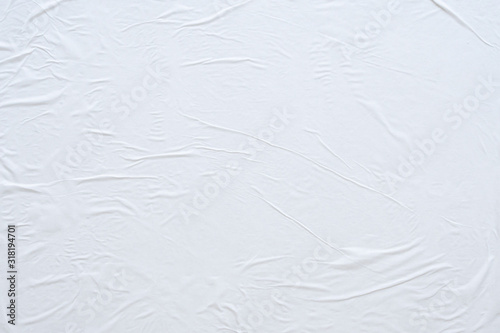 Fotografía Blank white crumpled and creased paper poster texture background