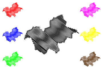 Soldanesti District (Republic of Moldova, Administrative divisions of Moldova) map vector illustration, scribble sketch Soldanesti map