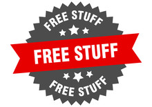 Free Stuff Sign. Free Stuff Circular Band Label. Round Free Stuff Sticker