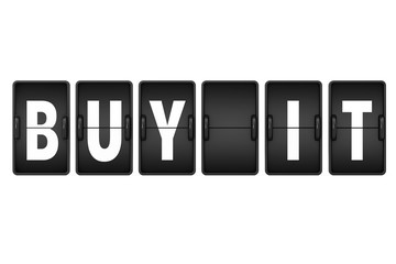 Aufkleber - Buy It Sign as Flip Countdown Mechanical Airport Board. 3d Rendering