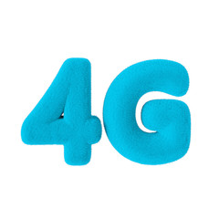 Aufkleber - 4G Network Sign as Blue Fur. 3d Rendering