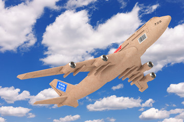 Aufkleber - Commercial Industrial Cargo Delivery Jet Airplane as Carton Parcel Box. 3d Rendering