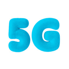 Poster - 5G Network Sign as Blue Fur. 3d Rendering