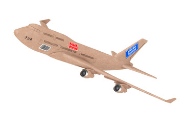 Aufkleber - Commercial Industrial Cargo Delivery Jet Airplane as Carton Parcel Box. 3d Rendering