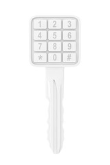 Leinwandbilder - Security Concept. Key with Numbers Pad in Clay Style. 3d Rendering