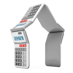 Poster - Mortgage Calculators in the Shape of a House. 3d Rendering