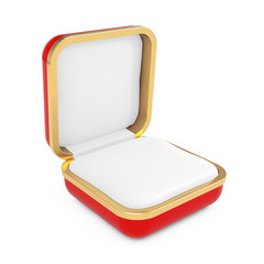 Poster - Empty Red Gift Box for Ring. 3d Rendering
