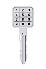 Leinwandbilder - Security Concept. Key with Numbers Pad. 3d Rendering