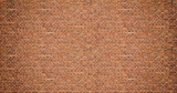 Brick wall. Old vintage brick wall pattern. Red brick wall panoramic background.