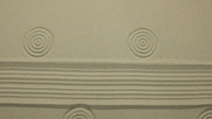 Wall Mural - Simple spiritual patterns in a japanese zen garden with concentric circles and parallel lines. Zoom.