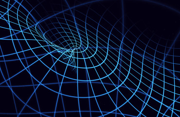 Fototapete - Dynamic curves ands blur pattern. Fractal graphics. Science and technology concept.