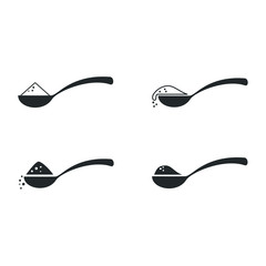 Poster - Spoon with content icon template color editable. Tea spoon with sugar, salt, flour or other symbol vector sign isolated on white background illustration for graphic and web design.