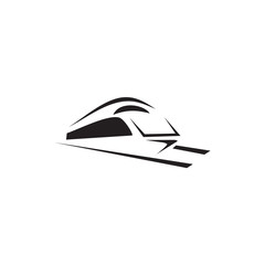 Sticker - Futuristic train logo design vector template