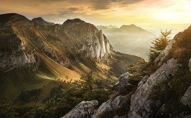 Wall Mural - View of autumn mountains