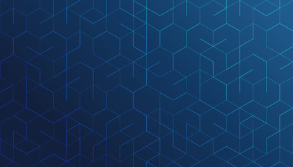 Poster - abstract geometric lines on blue background. technology and connection concept.
