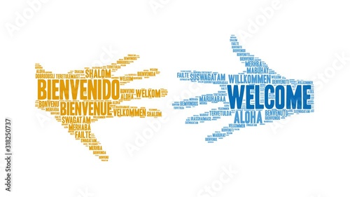Fotografie, Obraz International Welcome Animated Word Cloud