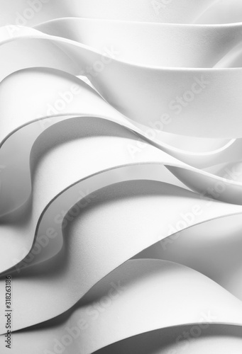 Dekoracja na wymiar  zakrzywione-elementy-biale-abstrakcyjne-tlo