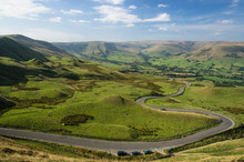 View Of Mam Nick Road From Mam Tor In Peak District National Park Derbyshire England United Kingdom UK