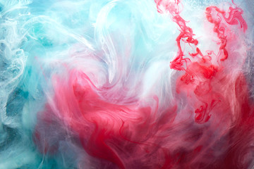 abstract bright swirling smoke, valentines day background. vibrant colorful fog, exciting perfume fr