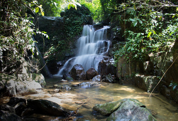 Waterfall in Jungle on Sumatra, Indonesia